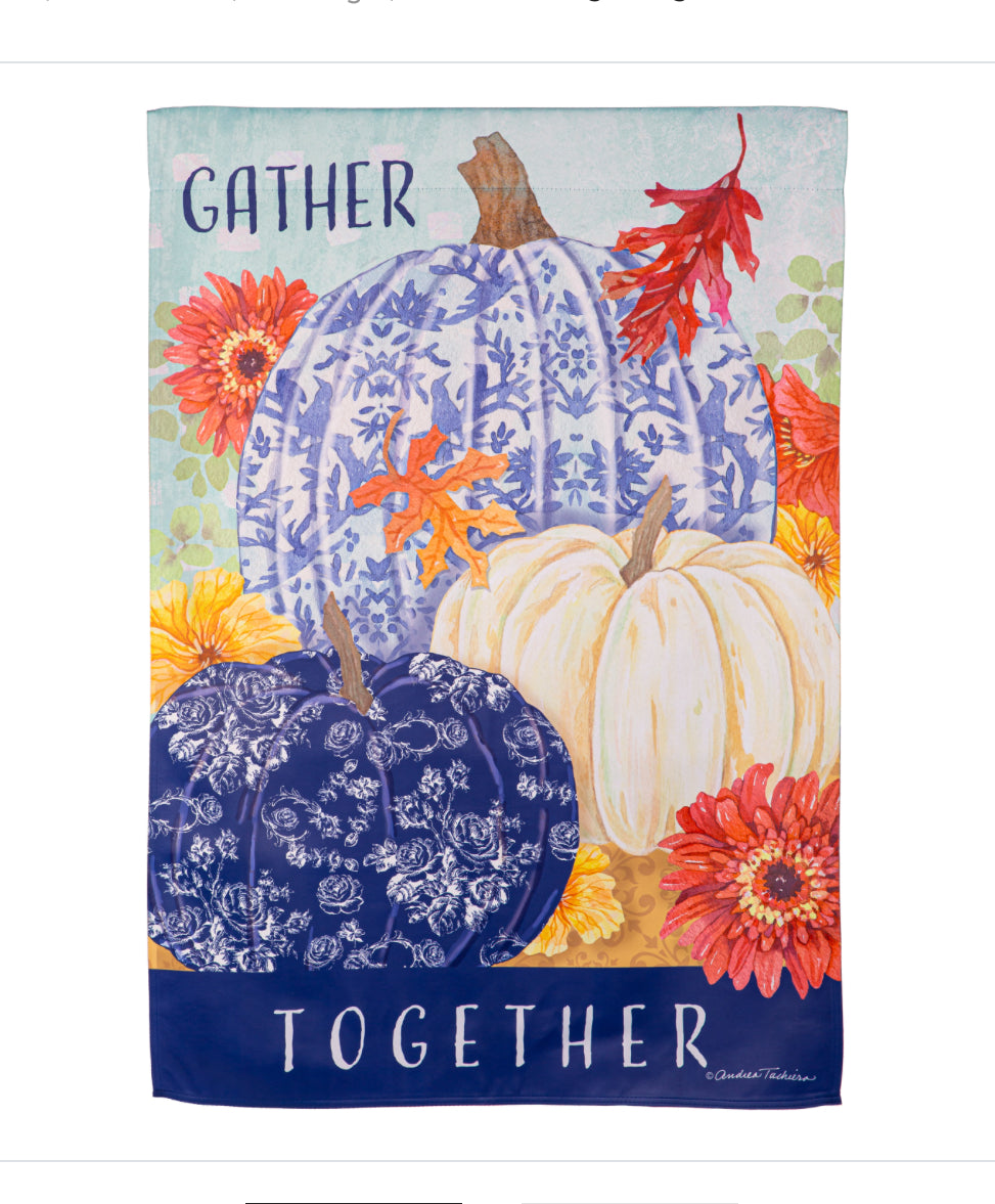 Suede House Flag, Changing Seasons Pumpkins