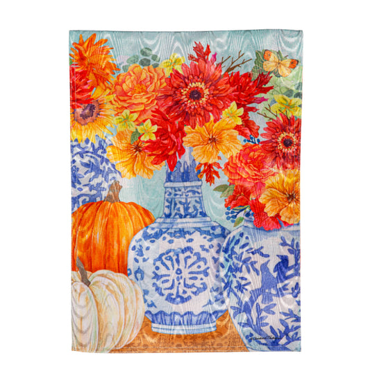 Moire Garden Flag, Autumn Floral