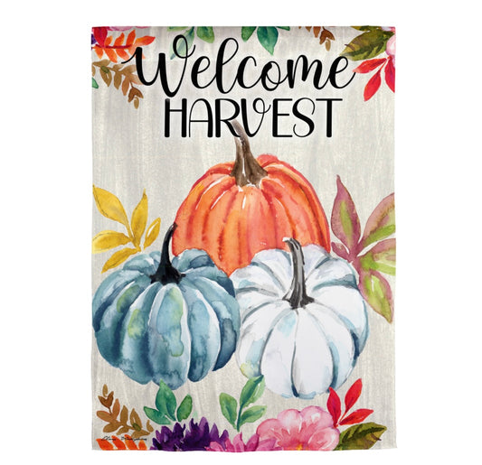 Suede Garden Flag, Welcome Harvest