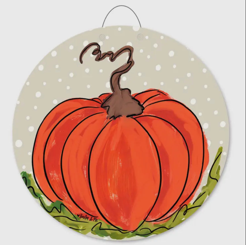 Door Hanger, Classic Long Stem Pumpkin