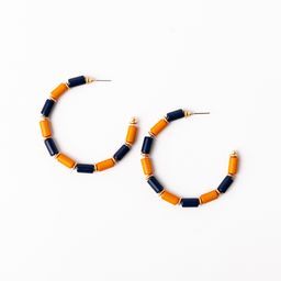 Earrings Cara, Navy & Orange L