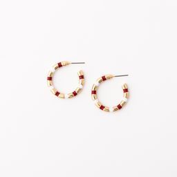 Earrings Nellie, Crimson & White S