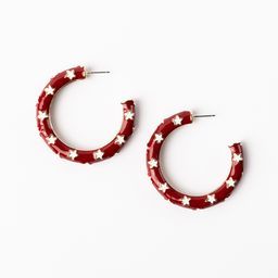 Earrings Justine, Crimson & White L