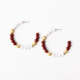 Earrings Janette, Crimson & White L