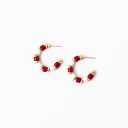 Earrings Cara, Crimson & White S