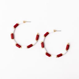 Earrings Cara, Crimson & White L