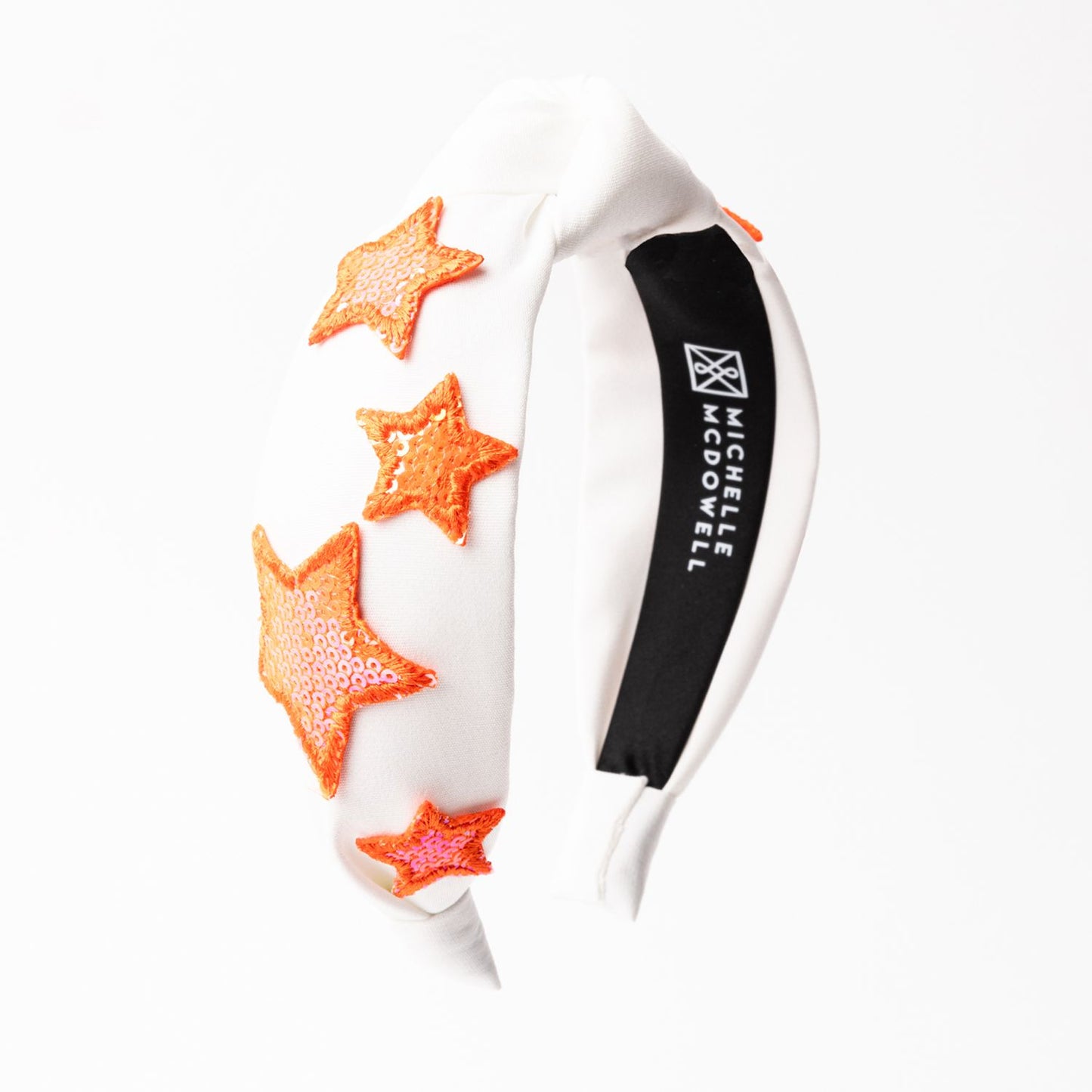 Headband Emma, Orange & White