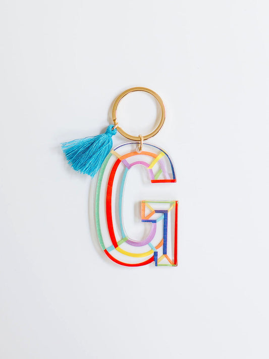 Colorful Acrylic Initial Keychain G
