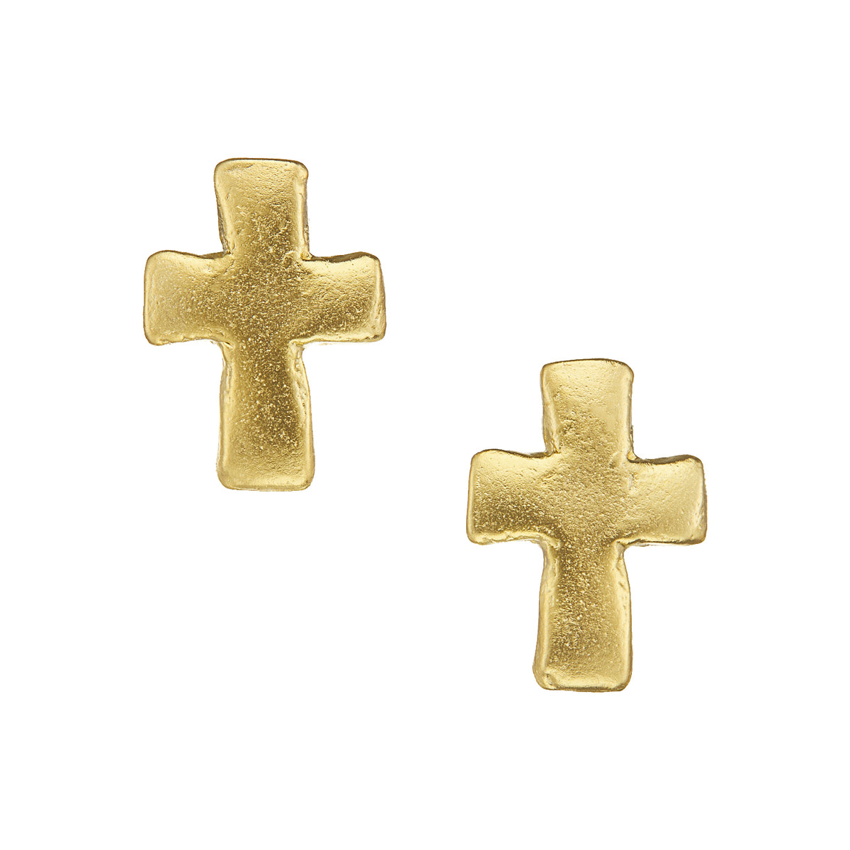 Gold Cross Post Earrings