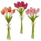 15 inch Real Touch Tulip Bundle, Ombré Orange