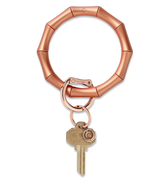 Big O Key Ring,  Silicone Rose Gold Bamboo