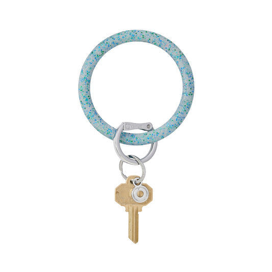 Big O Key Ring, Silicone Blue Frost Confetti