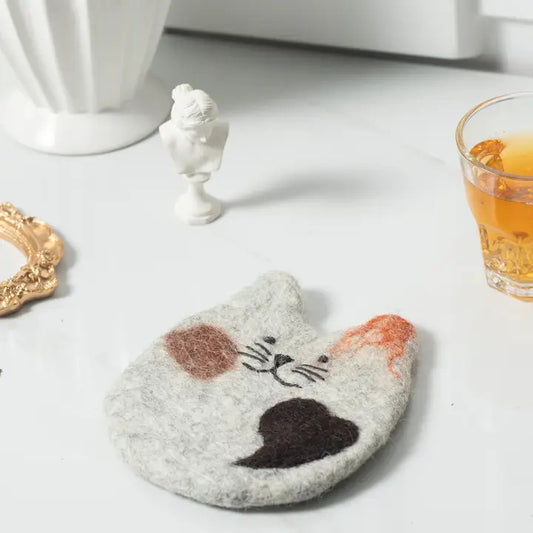 Coffee Mug Rug, Grey Cat