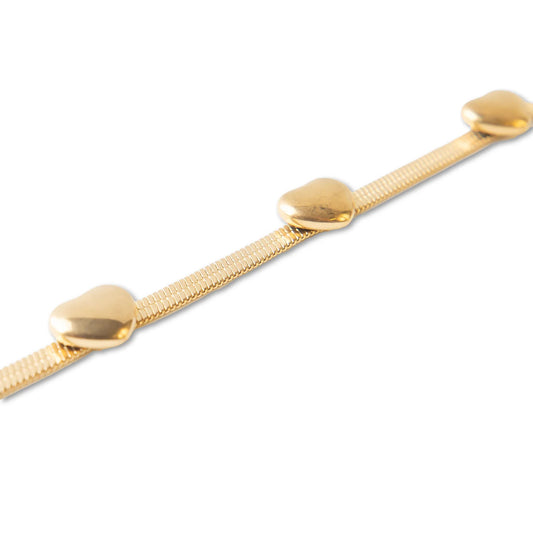 Gilded Bracelet Herringbone-Heart