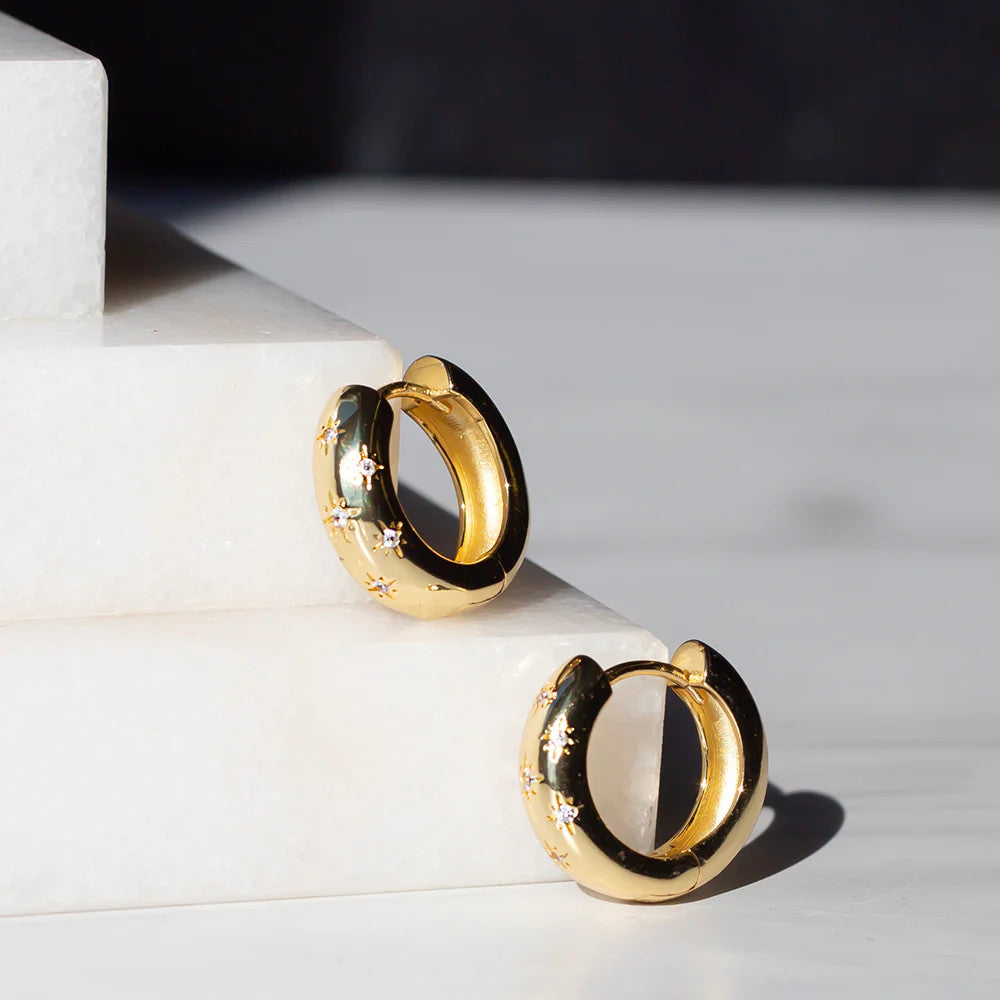 Gilded Earring-Star Hoops