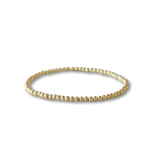 Classic Gold Beaded Bracelets - 3mm Textured