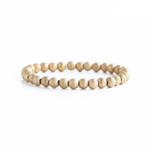 Classic Gold Beaded Bracelets - 6mm Textured
