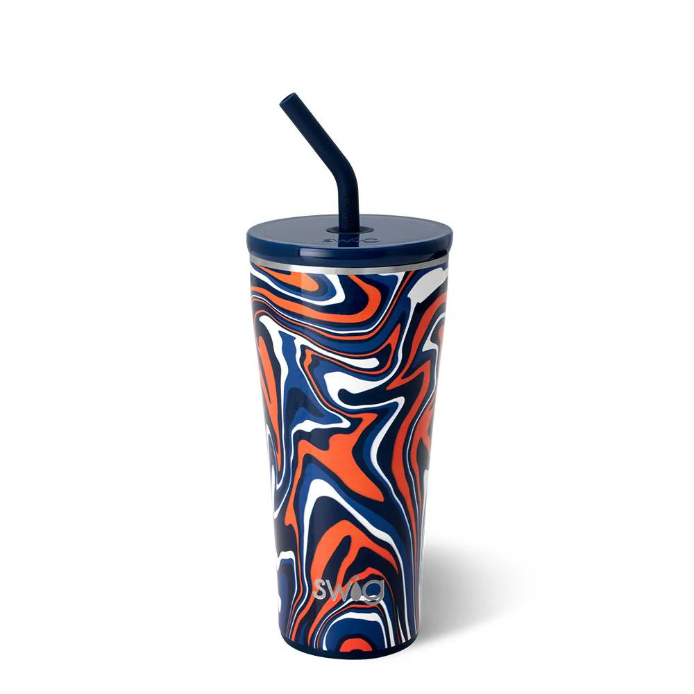 Fanzone Navy + Orange 32oz Straw Tumbler Fanzone