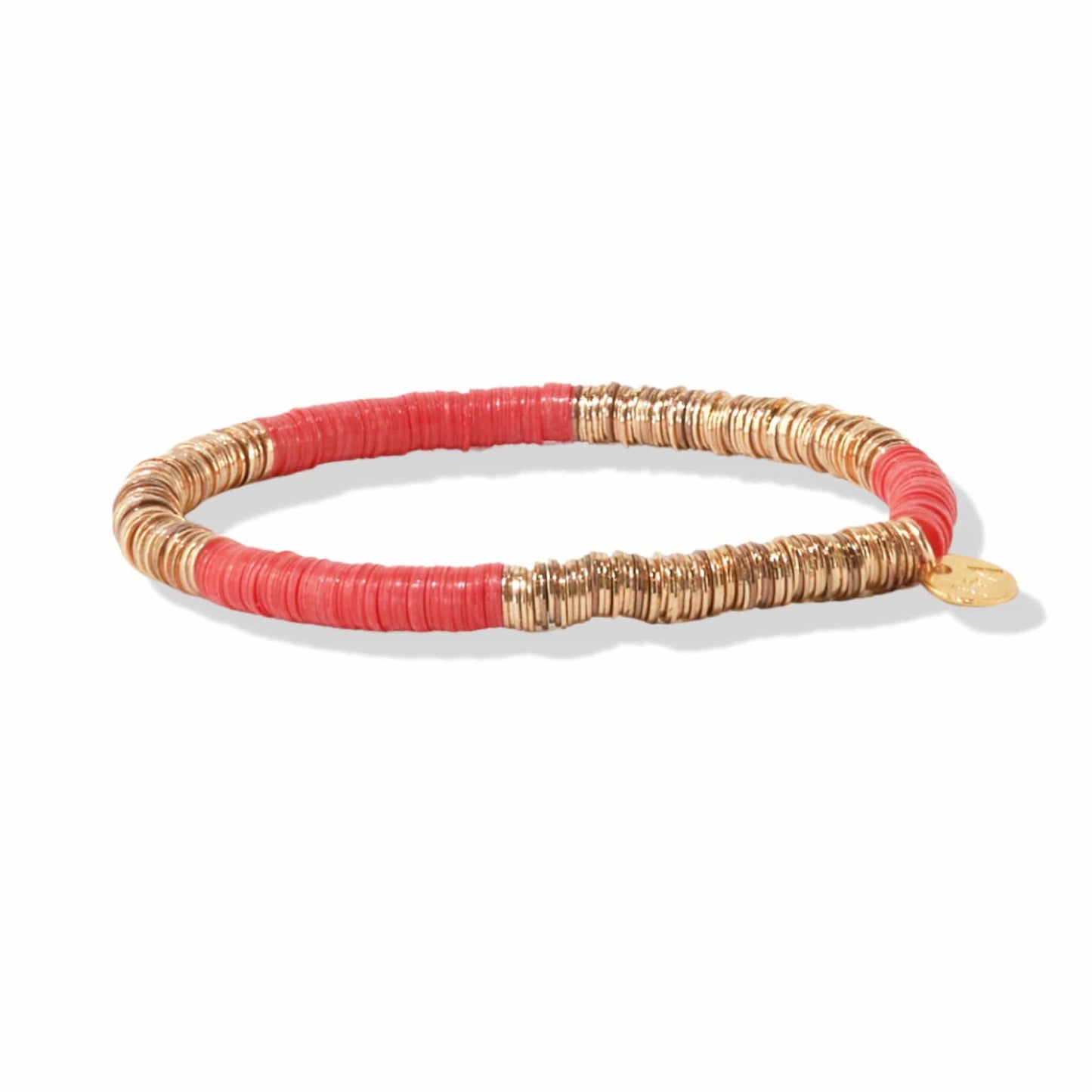 Grace Two Color Block Bracelet Coral/Gold