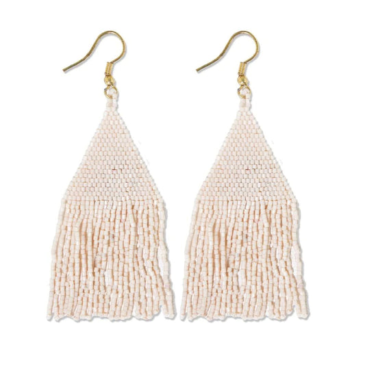 Lexie Horizontal Stripe Fringe Earring Cream