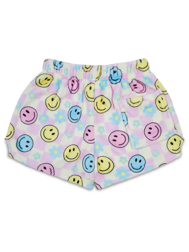 Happy Check Plush Shorts-AS