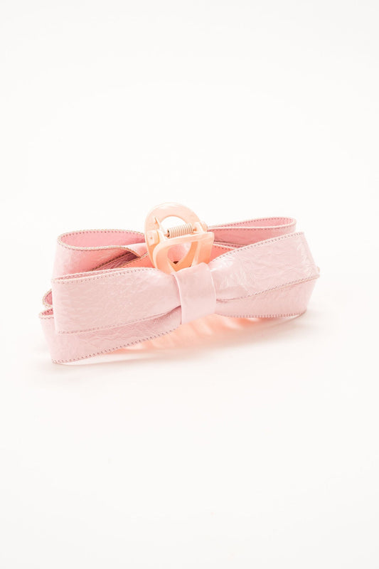 Paige Bow Hair Claw Blush