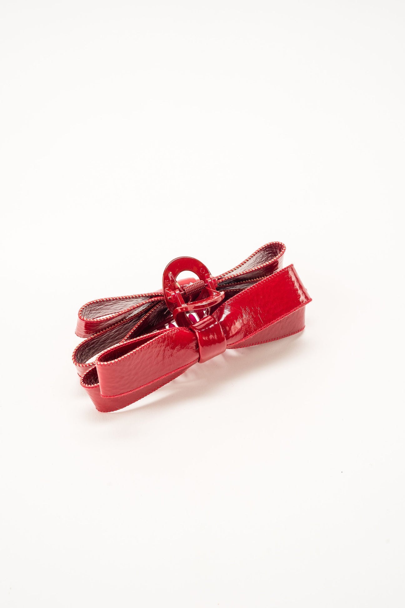 Paige Bow Hair Claw Red
