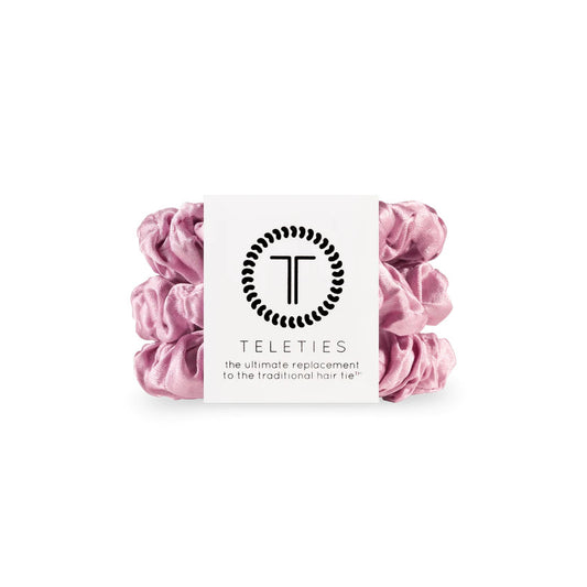 “I Pink I Love You" Teleties Silk Scrunchies Small