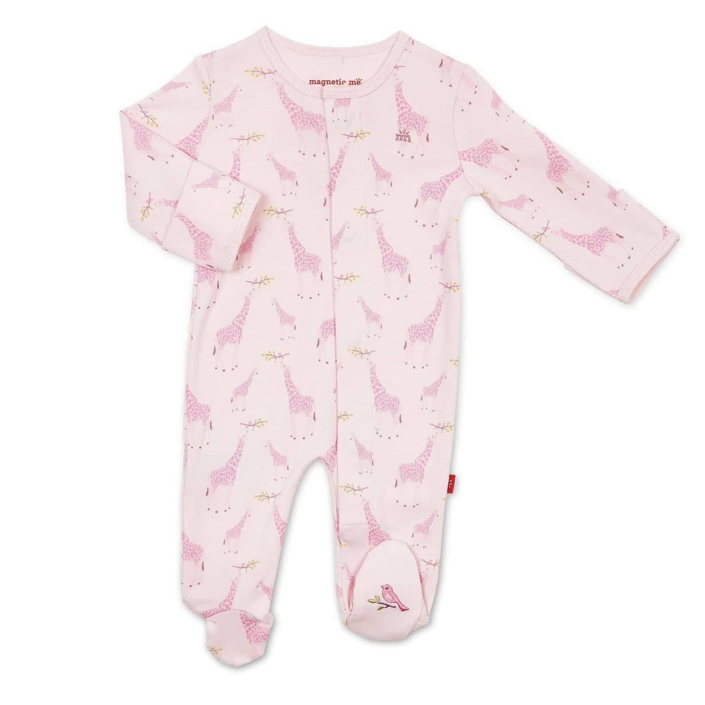 Jolie Giraffe - Pink Organic Magnetic Footie