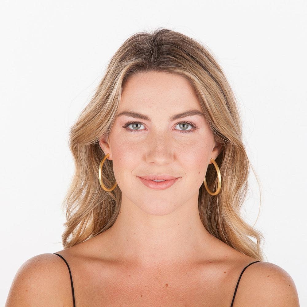 Small Everybody's Favorite Hoops, Brushed 18k Gold Plated