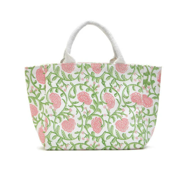 Floral Print Lunch Tote Bag, White