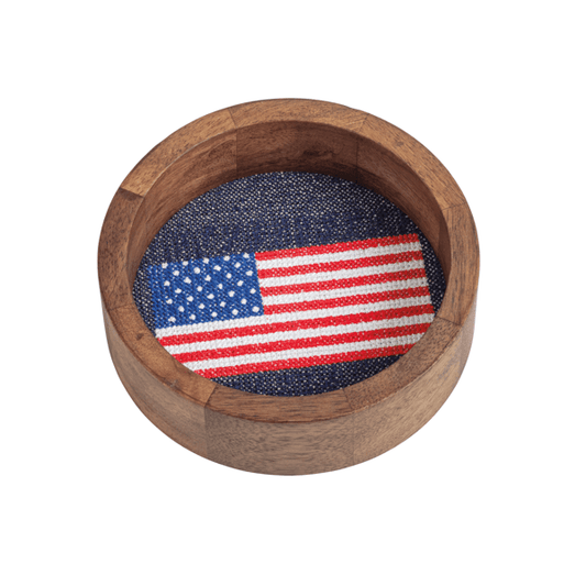 Flag Wine Needlepoint Coaster