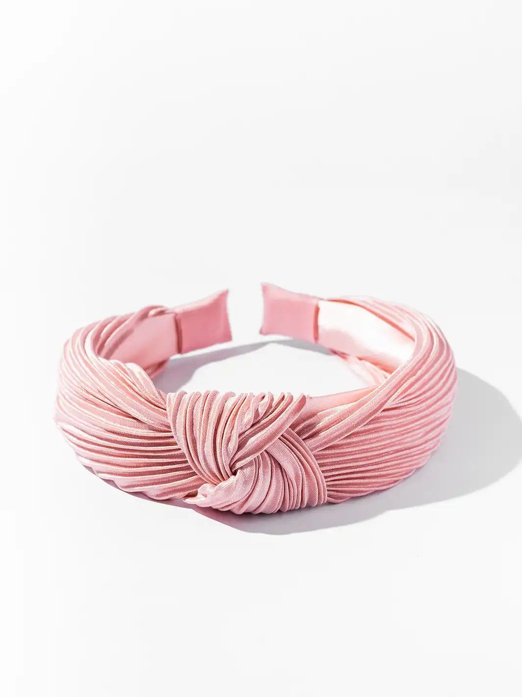 Pleated Twisted Headband Blush