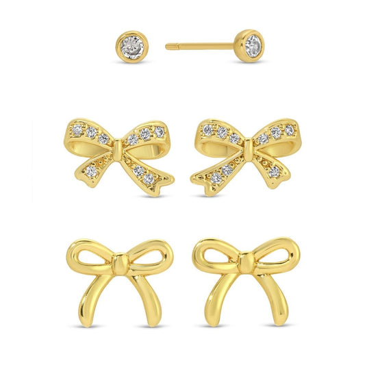 Bow Velvet Stud Gift Set