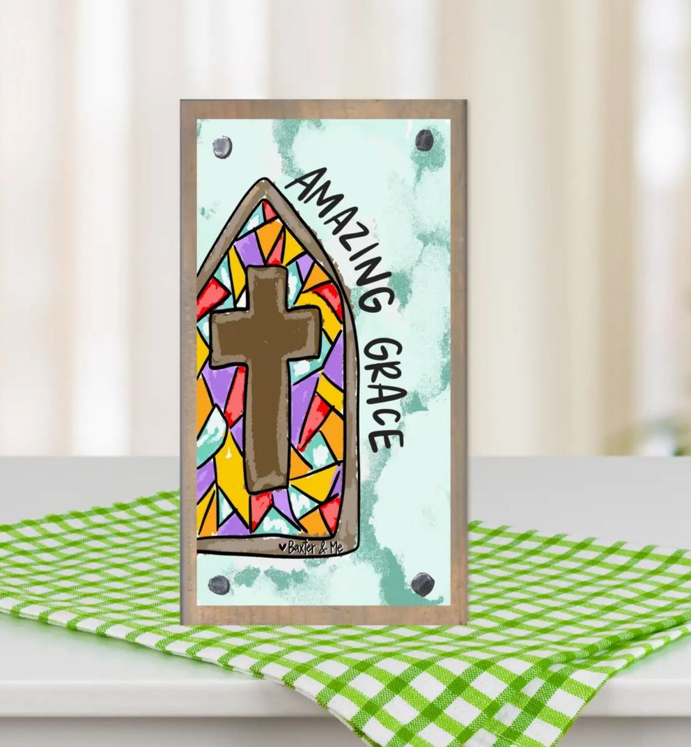 Driftwood Happy Block, Amazing Grace Stained Glass