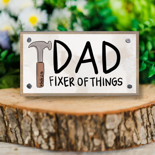 Driftwood Happy Block, Dad Fixer of Things