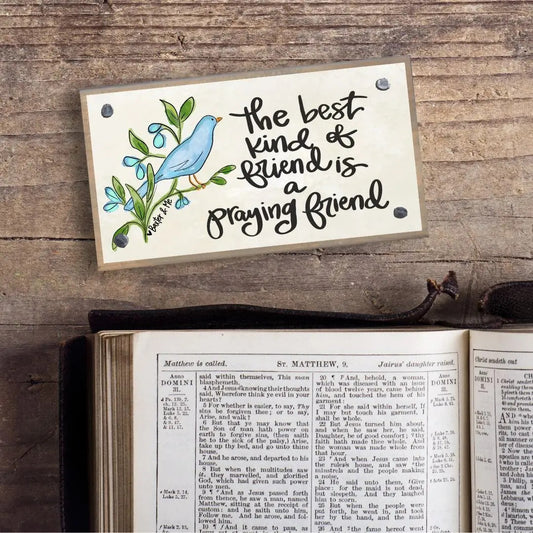 Driftwood Happy Block, Praying Friend