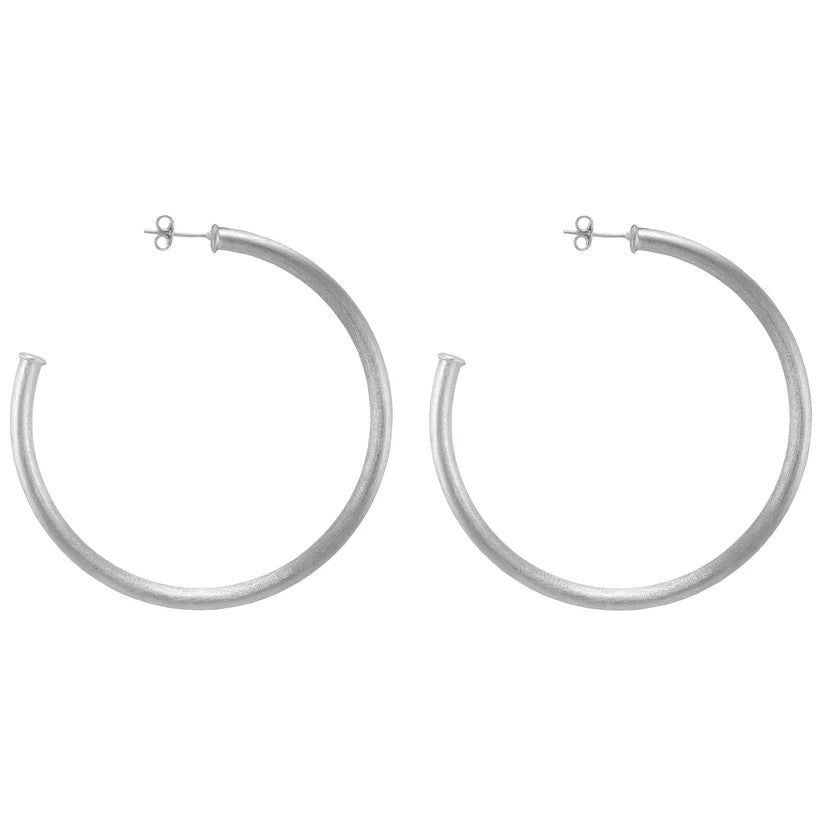 Everybody's Favorite Hoops, Brushed Silver Plated