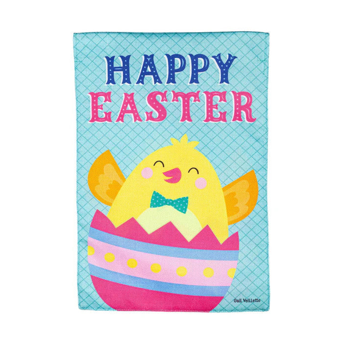 Happy Easter Garden Burlap Flag