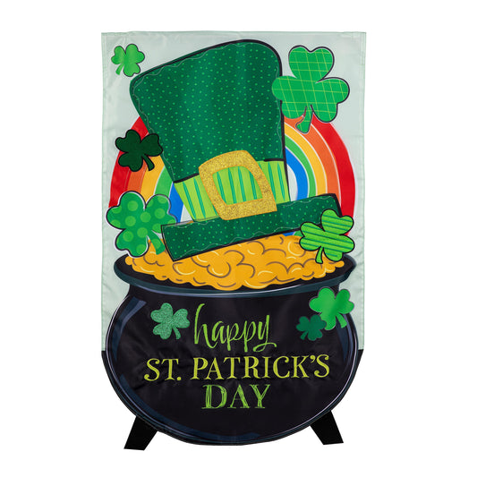 End of The Rainbow Applique House Flag