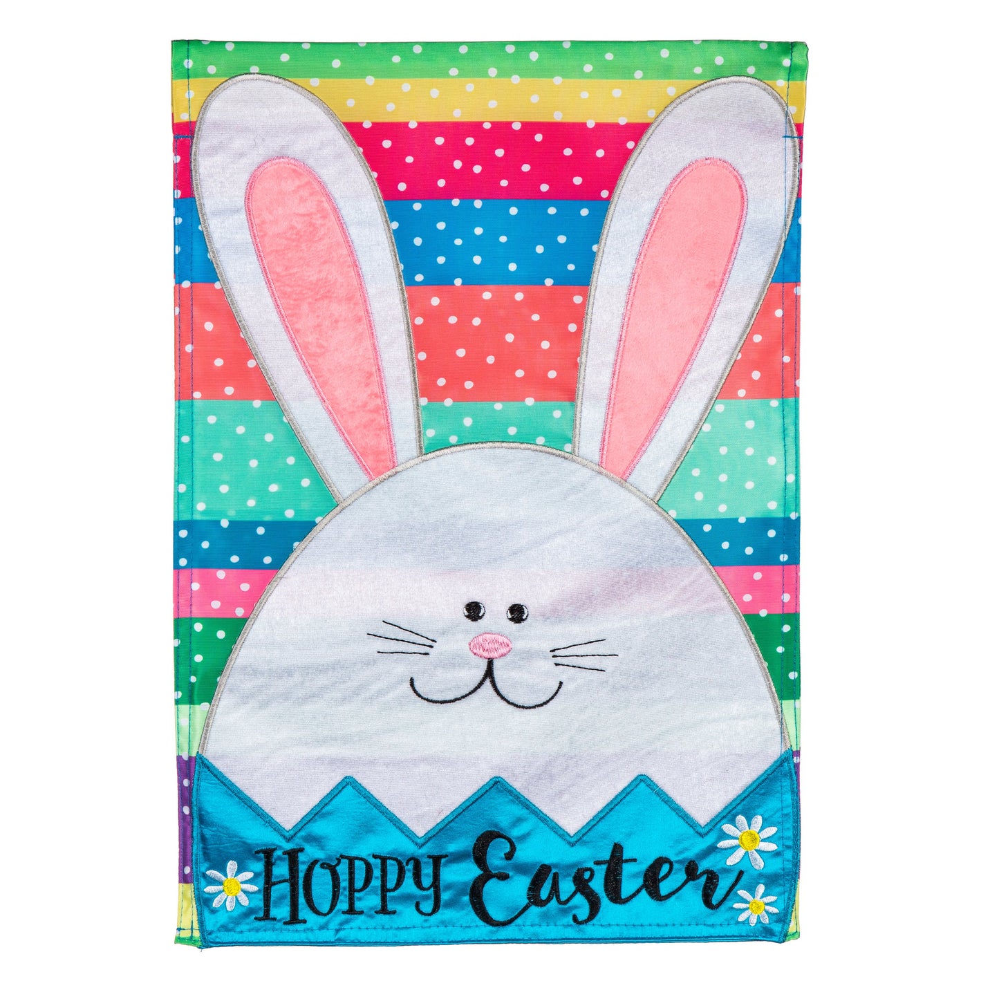 Easter Egg Bunny Applique Garden Flag