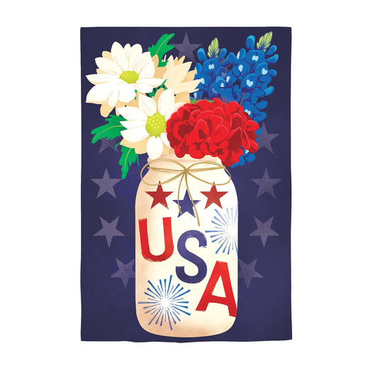 USA Mason Jar Suede House Flag