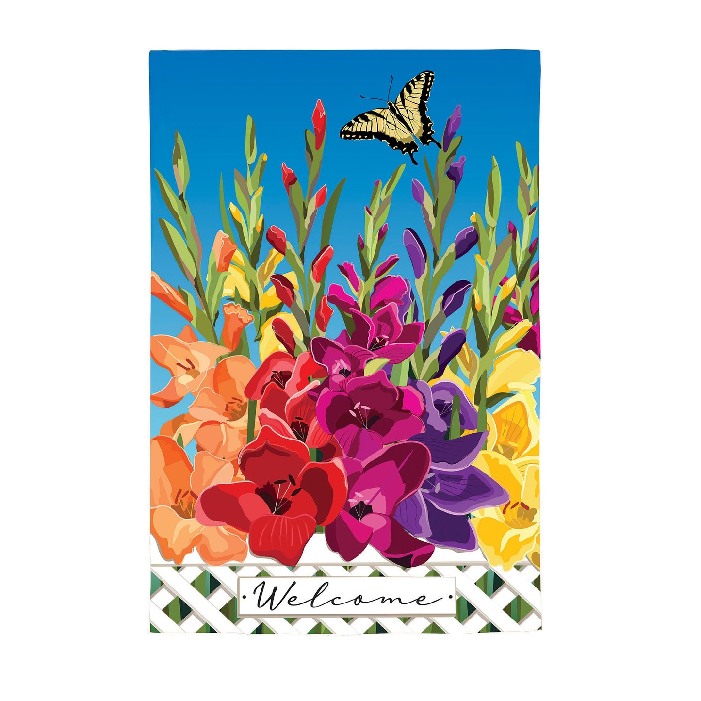 Gladiolus Garden Burlap Garden Flag