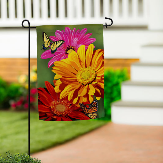 Giant Gerbera Suede Garden Flag