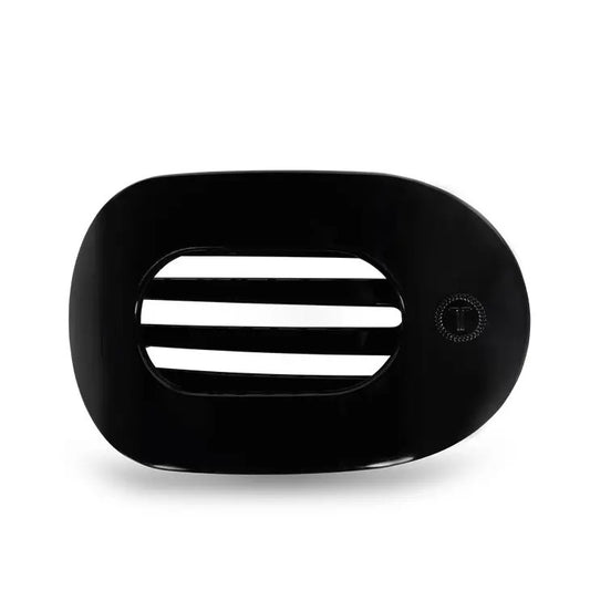 Jet Black Flat Round Hair Clip Large