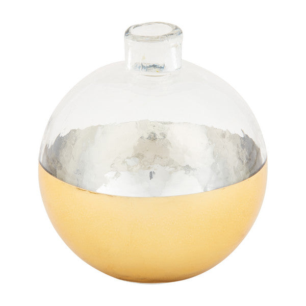 Small Glass & Gold Vase