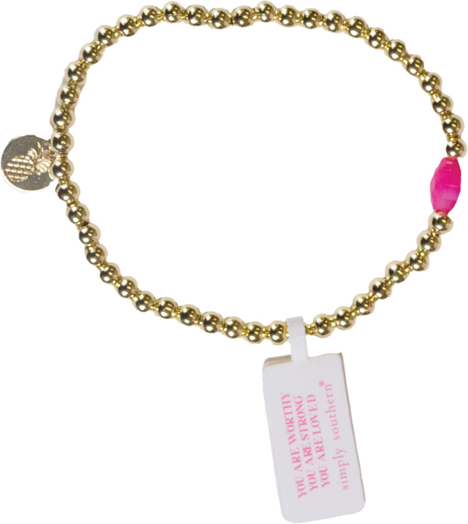 Stackable Bracelets Gold- Pink Cloverleaf