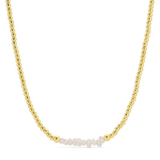 Pearl & Gold Beaded Necklace