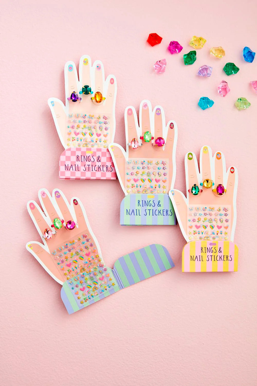 Rings & Nail Stickers Set, Green