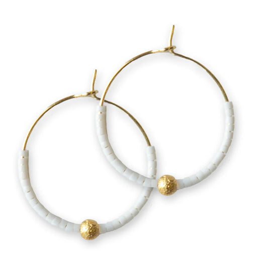 Sprinkles Hoop Earring-White